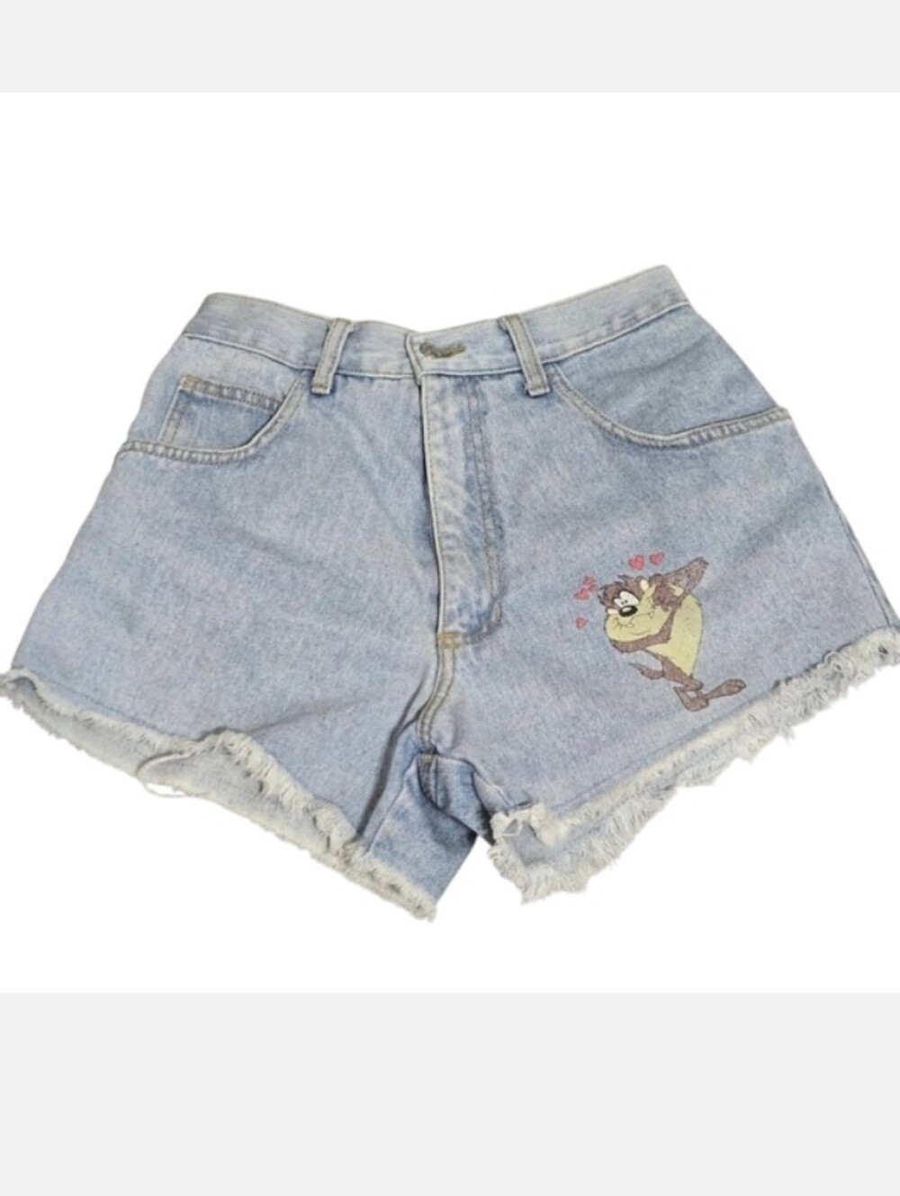 Vintage Jerry Leigh Looney Tunes Taz Jean Shorts Light Wash Size XS-S